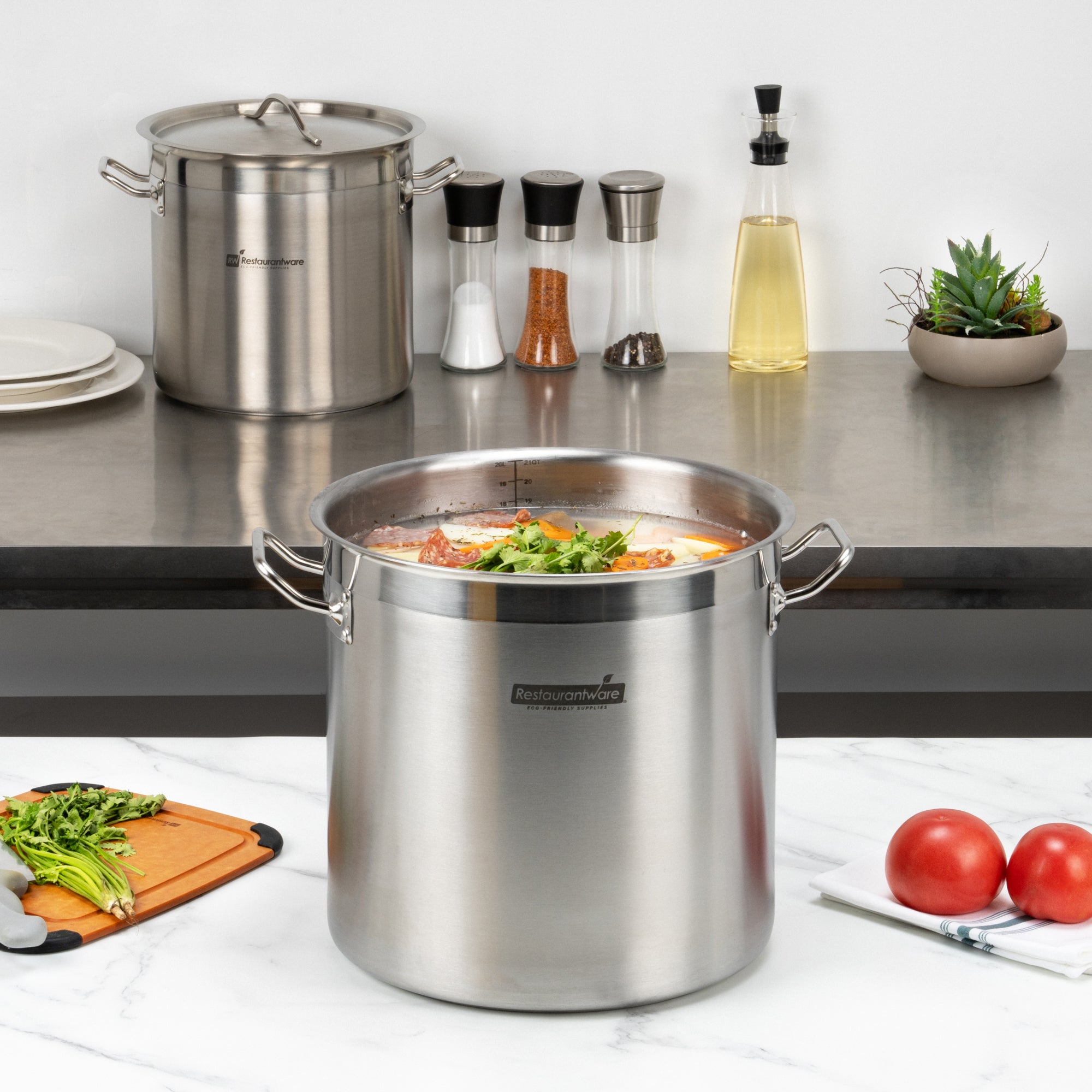 Met Lux 21 qt Stainless Steel Stock Pot - Induction Ready - 1 count box