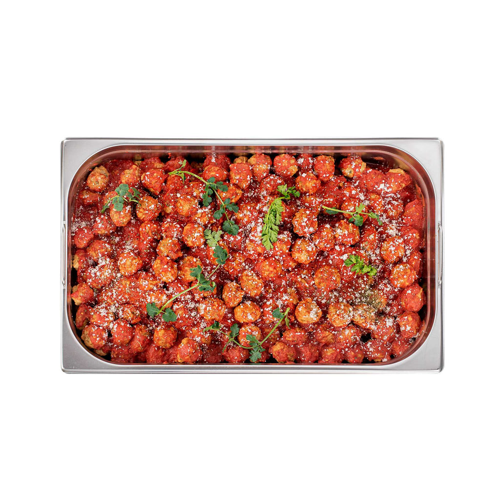 Met Lux Rectangle Stainless Steel Full Size Steam Table Pan 4 Inch Deep - Anti Jam, Collapsible Handles - 1 count box