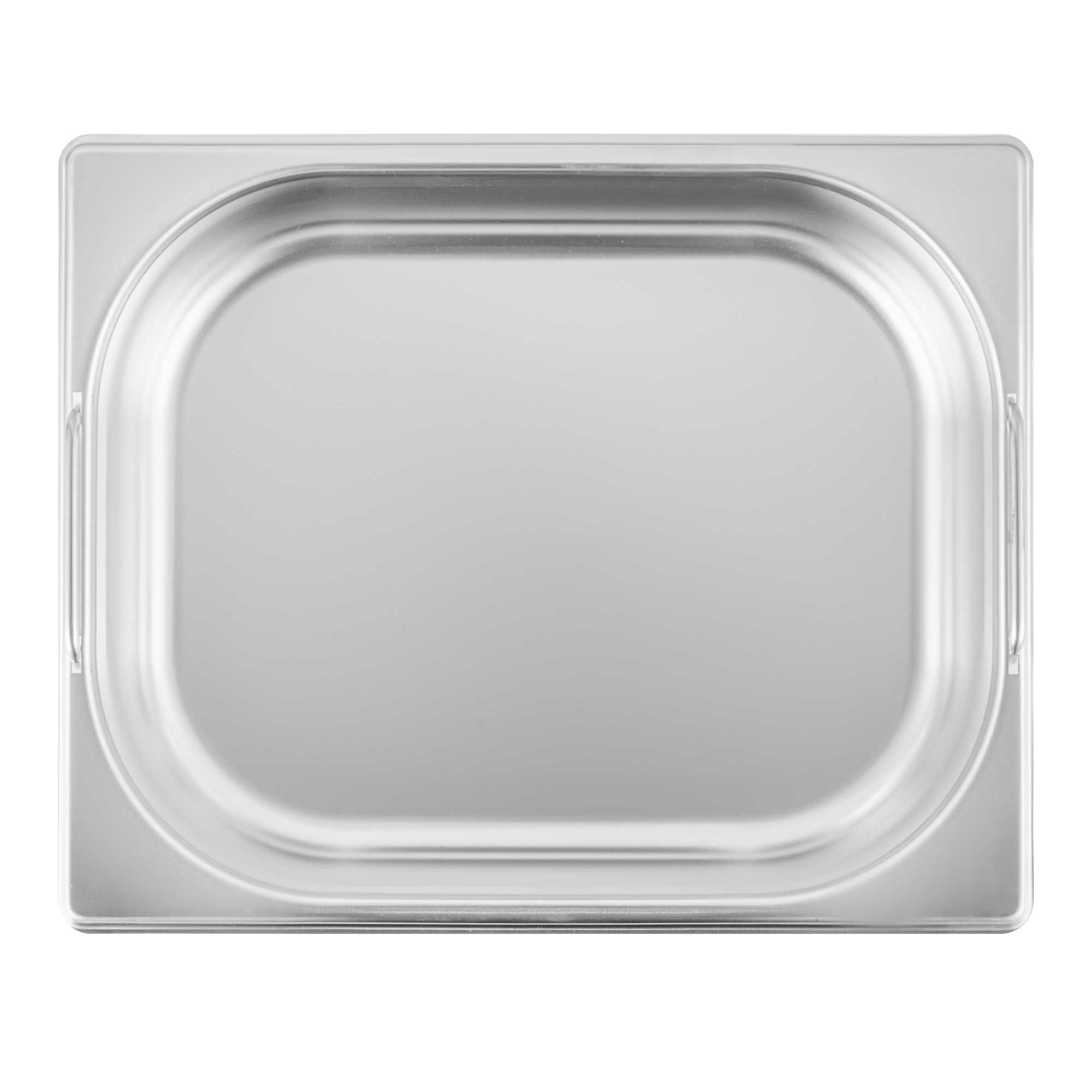 Met Lux Rectangle Stainless Steel 1/2 Size Steam Table Pan 2.5 Inch Deep - Anti Jam, Collapsible Handles - 1 count box
