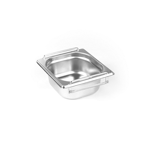 Met Lux Rectangle Stainless Steel 1/6 Size Steam Table Pan 2.5 Inch Deep - Anti Jam, Collapsible Handles - 1 count box