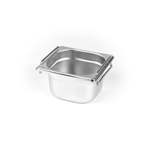 Met Lux Rectangle Stainless Steel 1/6 Size Steam Table Pan 4 Inch Deep - Anti Jam, Collapsible Handles - 1 count box