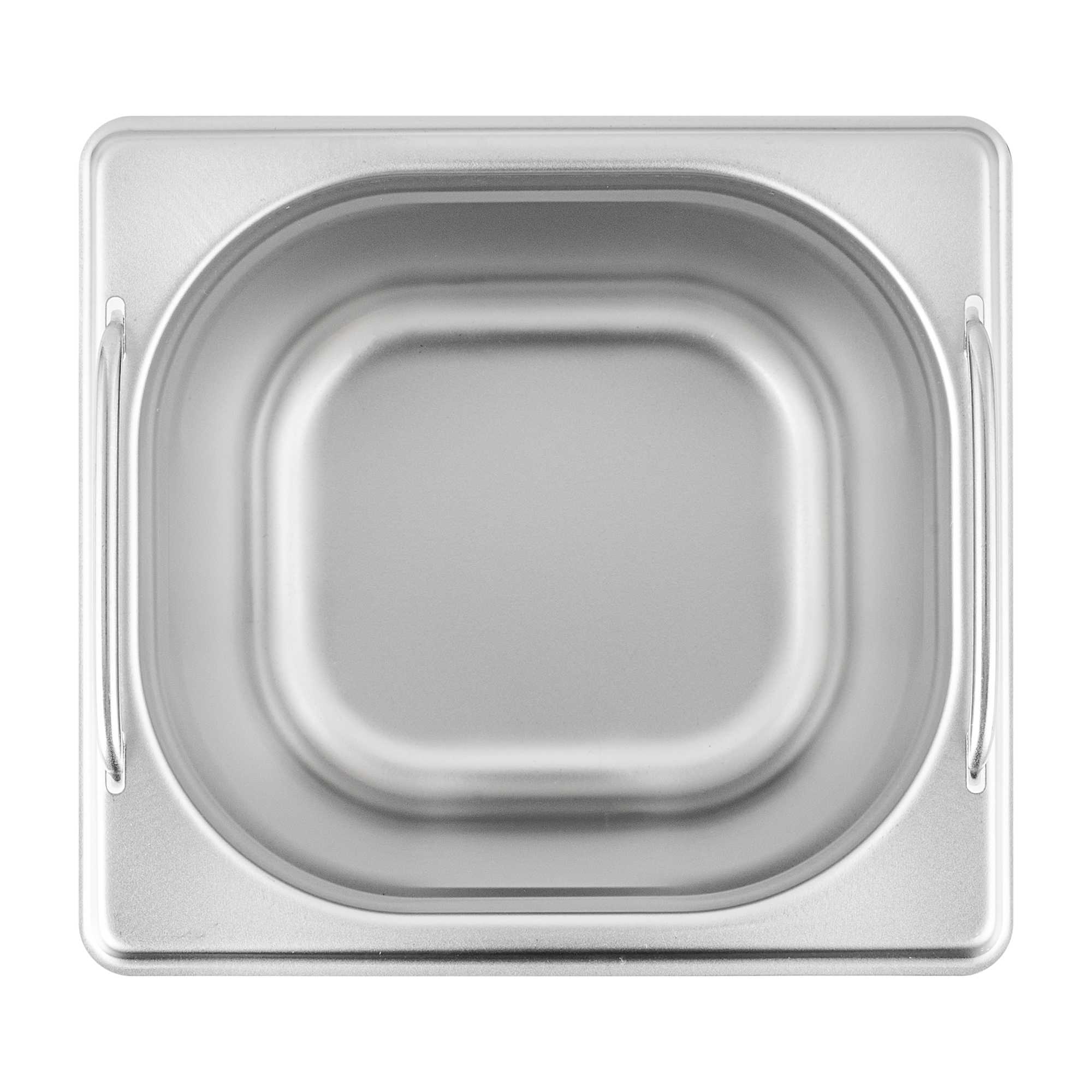 Met Lux Rectangle Stainless Steel 1/6 Size Steam Table Pan - Anti Jam, Collapsible Handles - 1 count box
