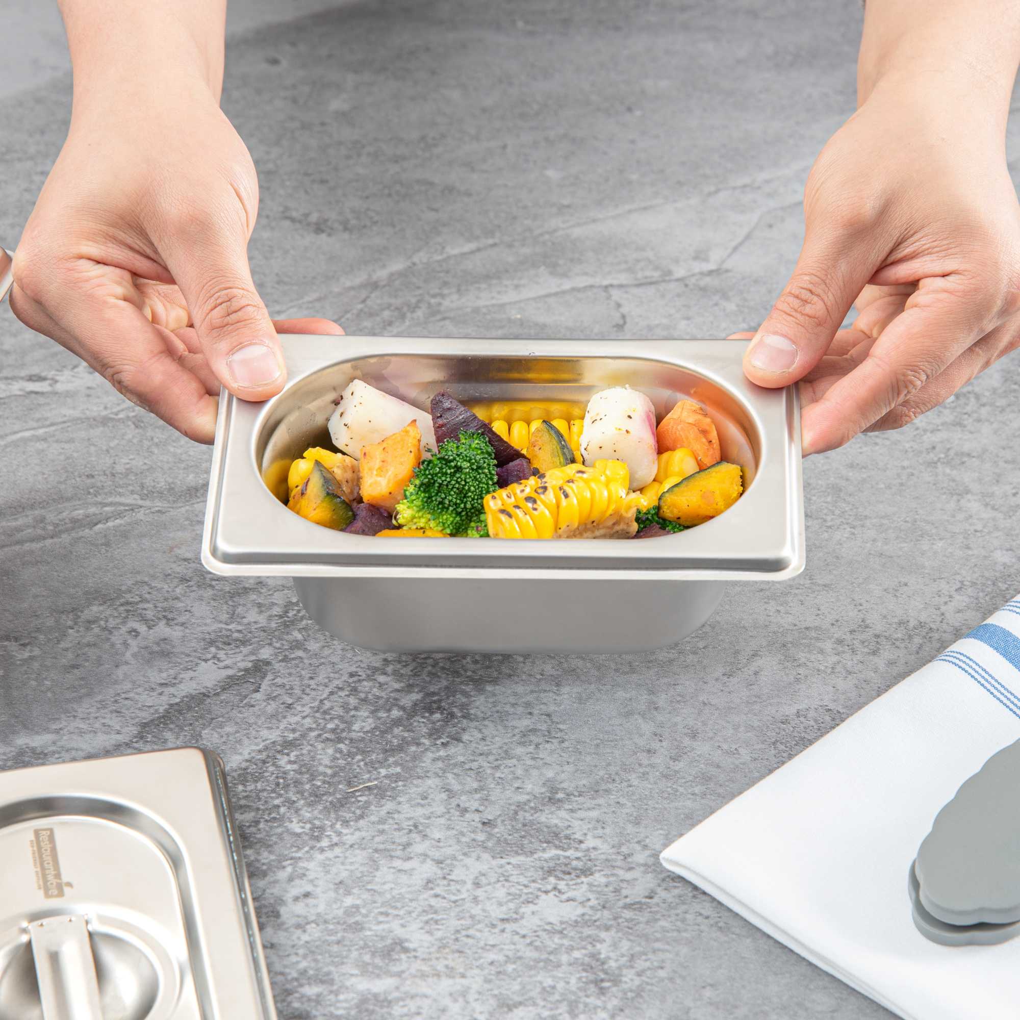 Met Lux Rectangle Stainless Steel 1/9 Size Steam Table Pan 2.5 Inch Deep - Anti Jam - 1 count box
