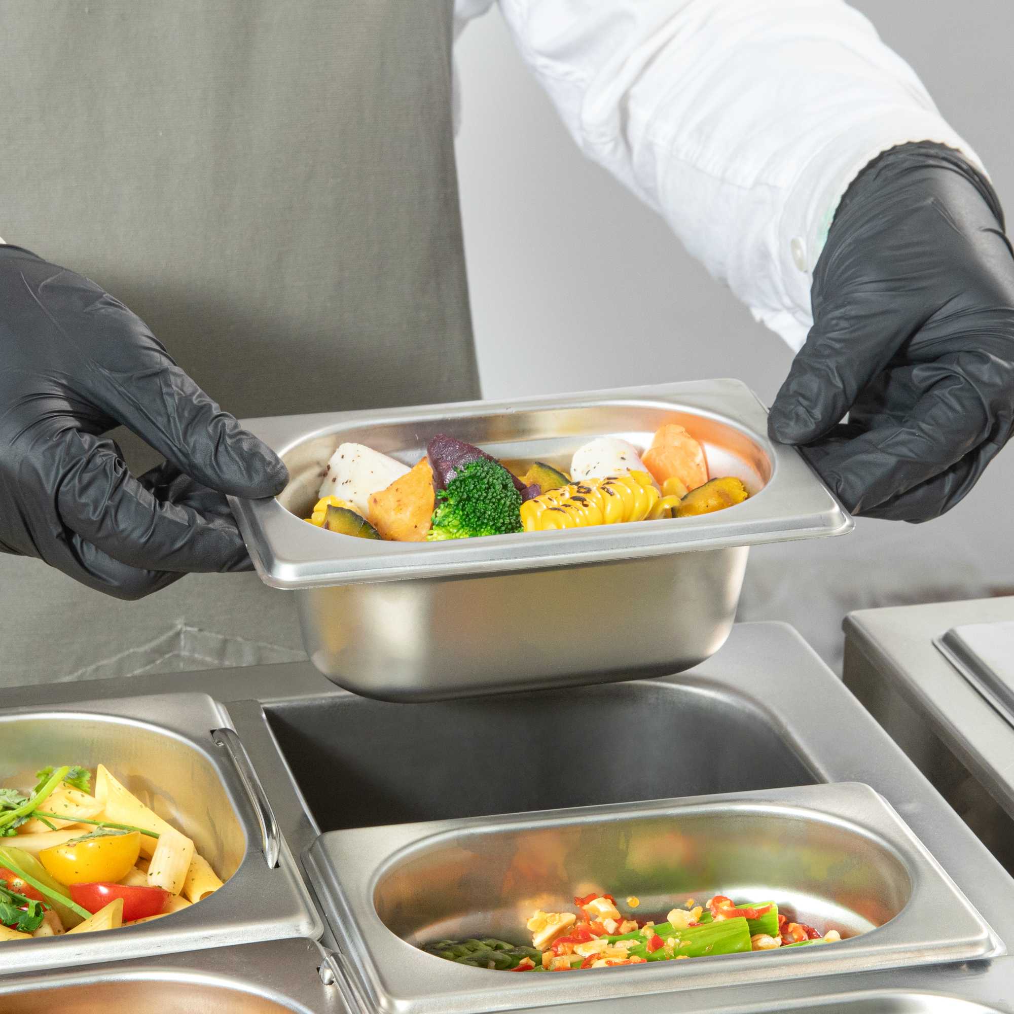 Met Lux Rectangle Stainless Steel 1/9 Size Steam Table Pan 2.5 Inch Deep - Anti Jam - 1 count box