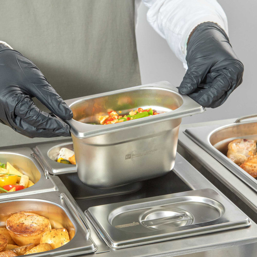 Met Lux Rectangle Stainless Steel 1/9 Size Steam Table Pan 4 Inch Deep - Anti Jam - 1 count box