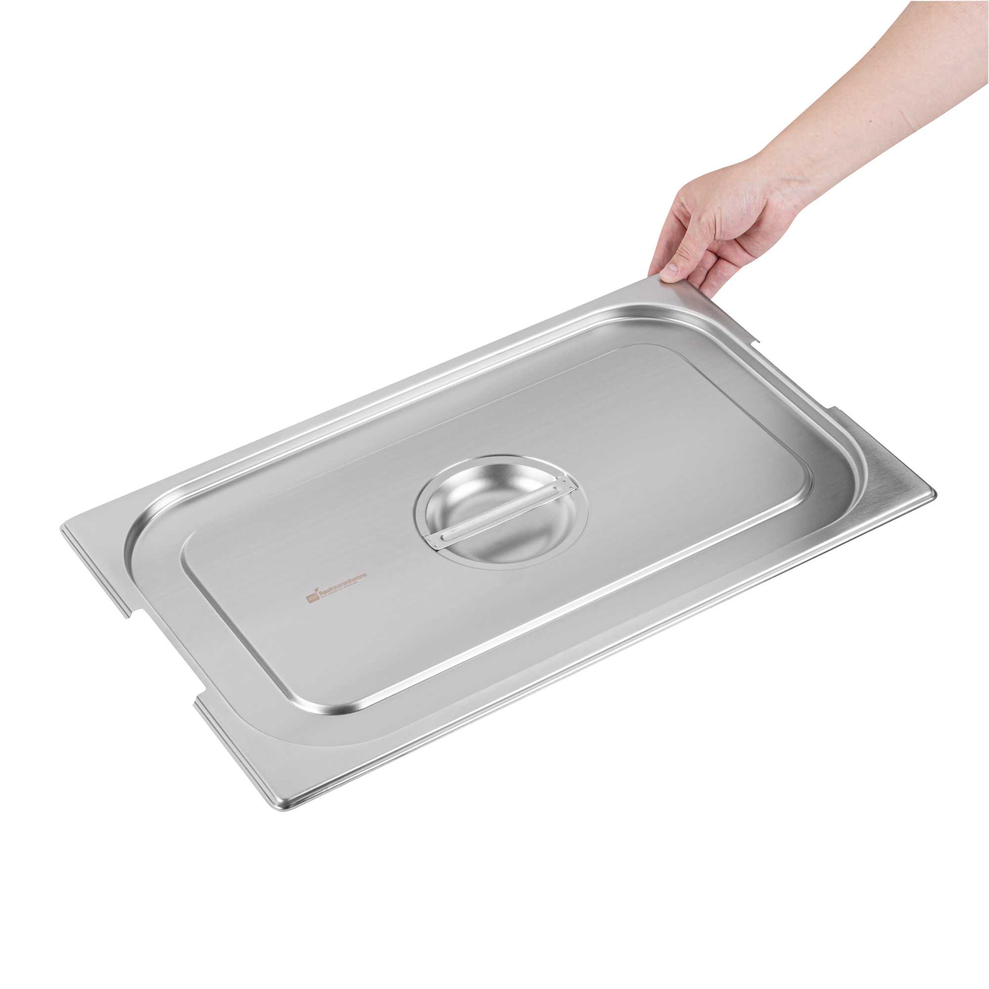 Met Lux Rectangle Stainless Steel Lid - Fits Full Size Steam Table Pan - 1 count box