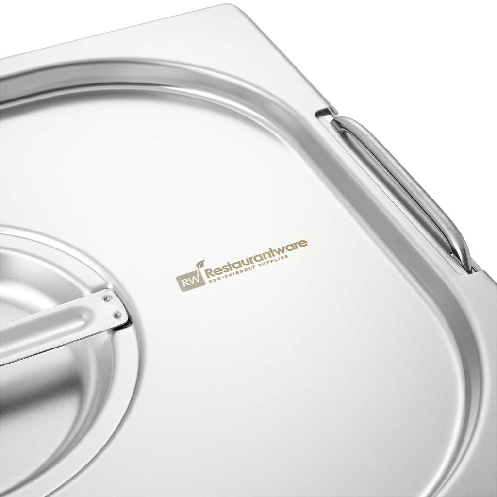 Met Lux Rectangle Stainless Steel Lid - Fits 1/2 Size Steam Table Pan - 1 count box