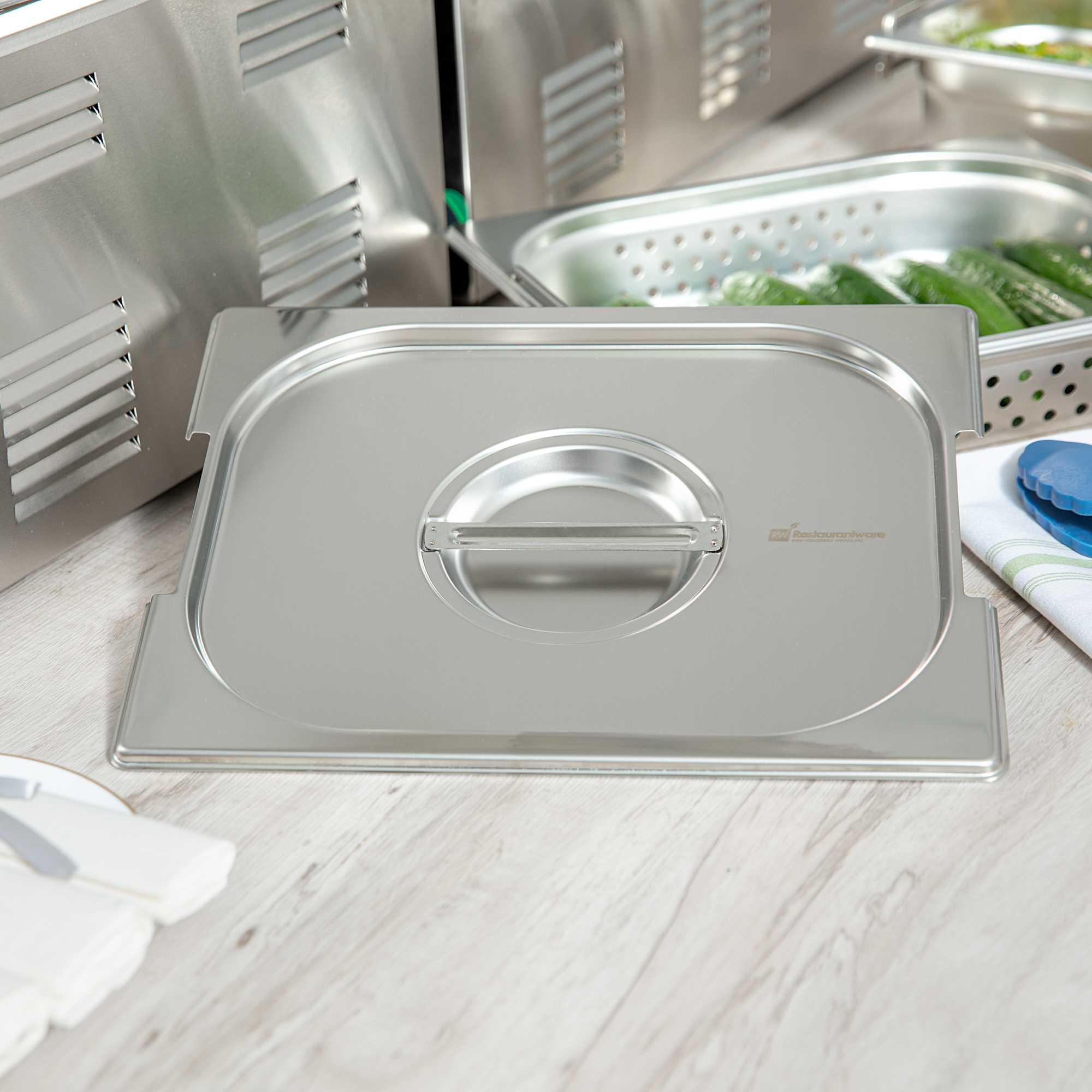 Met Lux Rectangle Stainless Steel Lid - Fits 1/2 Size Steam Table Pan - 1 count box