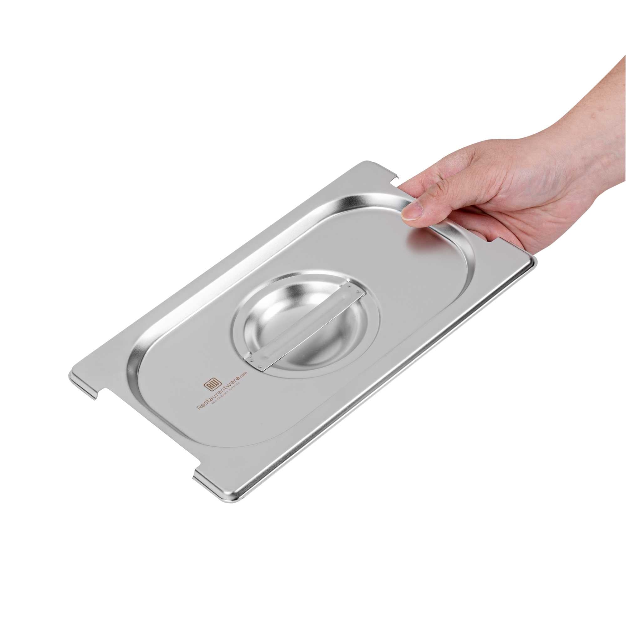 Met Lux Rectangle Stainless Steel Lid - Fits 1/4 Size Steam Table Pan - 1 count box