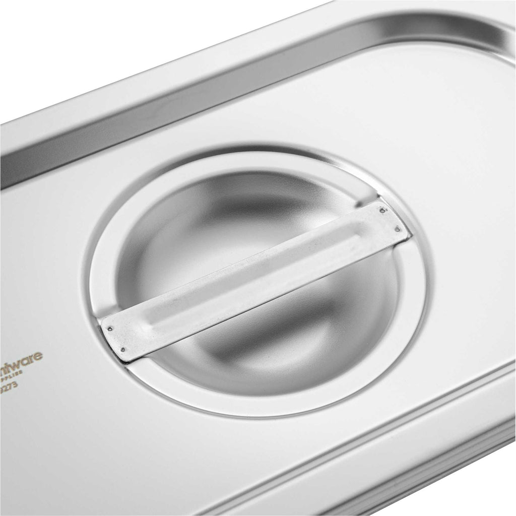 Met Lux Rectangle Stainless Steel Lid - Fits 1/4 Size Steam Table Pan - 1 count box