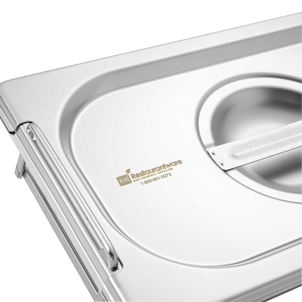 Met Lux Rectangle Stainless Steel Lid - Fits 1/4 Size Steam Table Pan - 1 count box