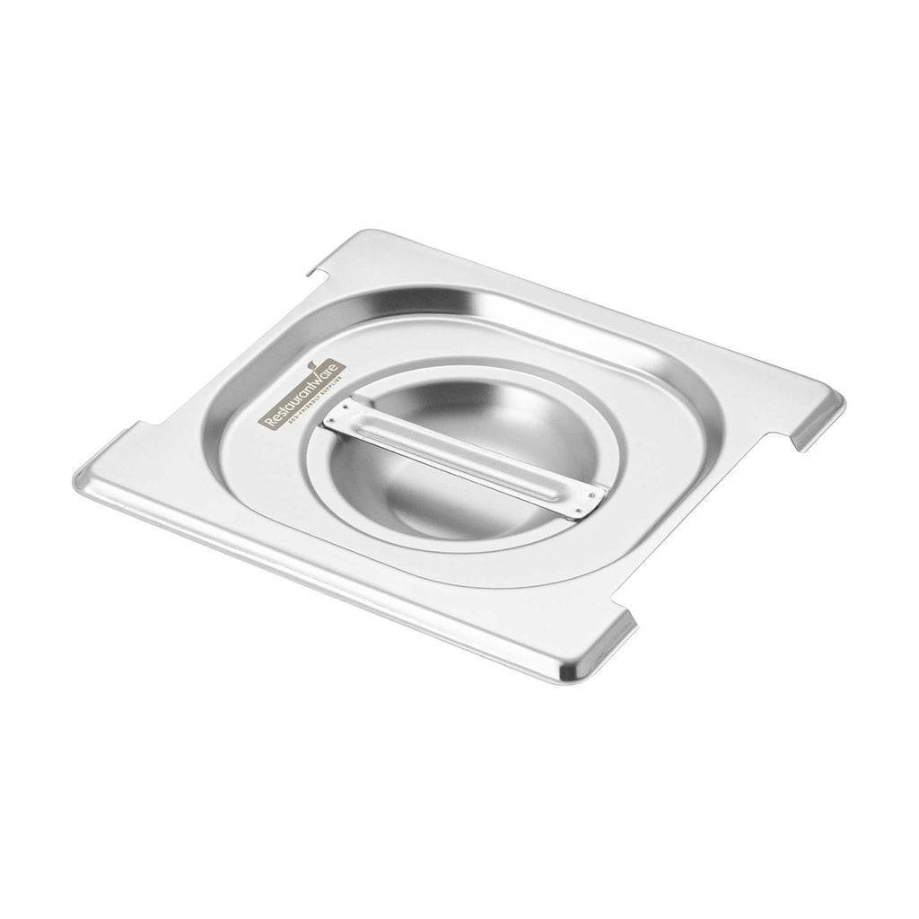 Met Lux Rectangle Stainless Steel Lid - Fits 1/6 Size Steam Table Pan - 1 count box