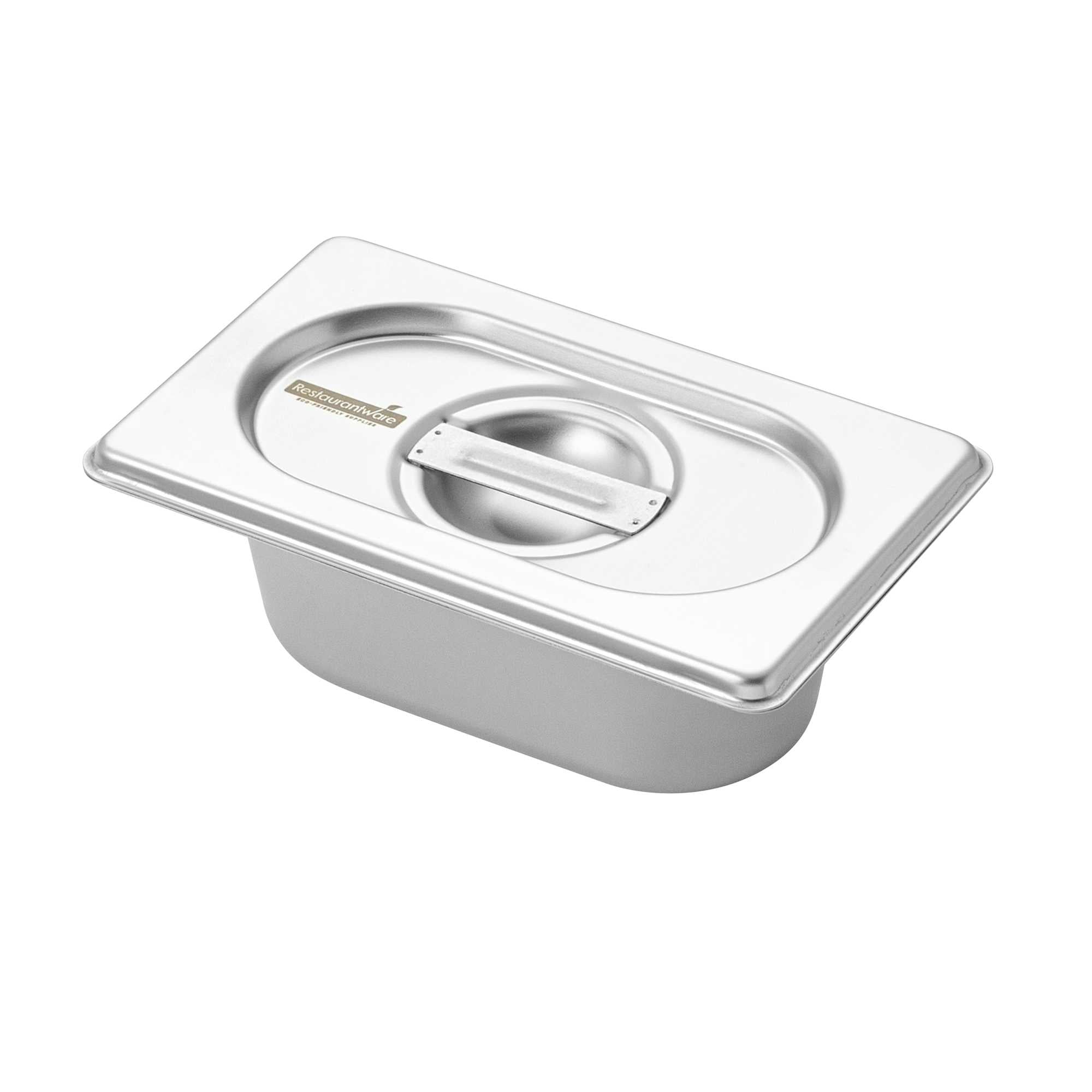 Met Lux Rectangle Stainless Steel Lid - Fits 1/9 Size Steam Table Pan - 1 count box