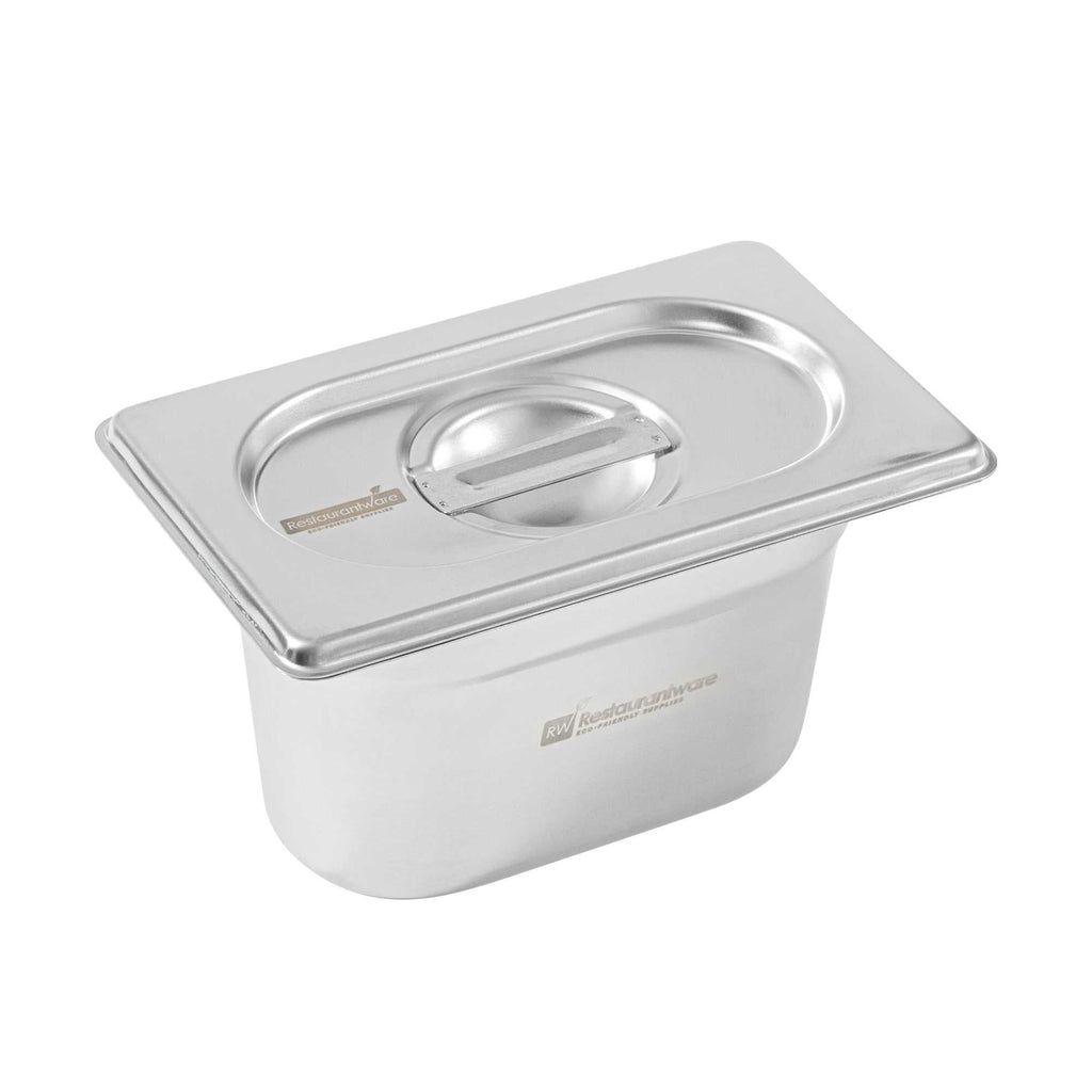 Met Lux Rectangle Stainless Steel Lid - Fits 1/9 Size Steam Table Pan - 1 count box