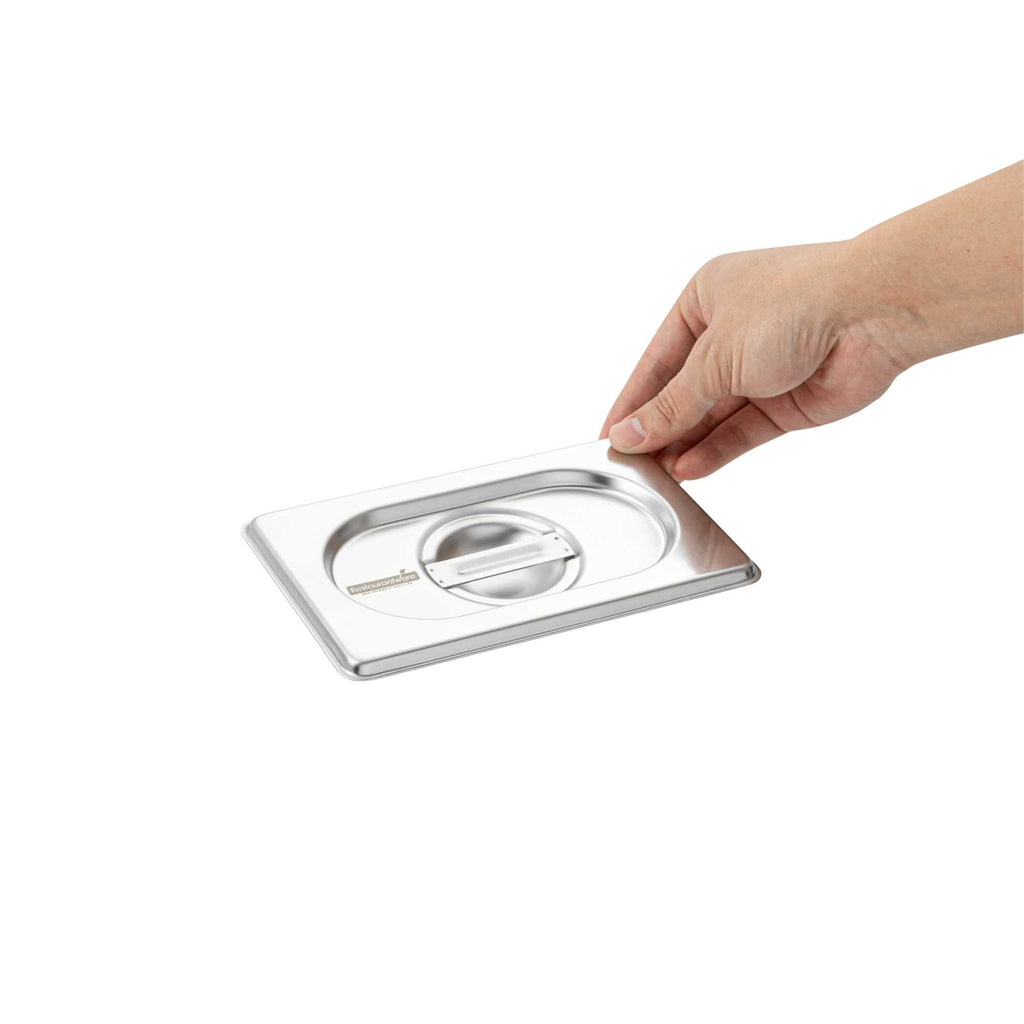 Met Lux Rectangle Stainless Steel Lid - Fits 1/9 Size Steam Table Pan - 1 count box