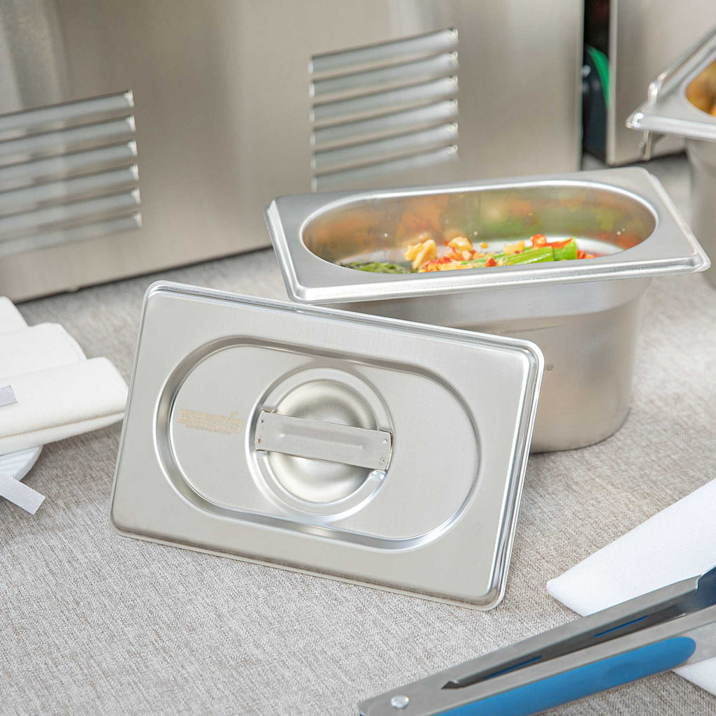Met Lux Rectangle Stainless Steel Lid - Fits 1/9 Size Steam Table Pan - 1 count box