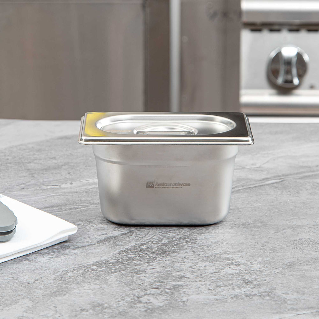Met Lux Rectangle Stainless Steel Lid - Fits 1/9 Size Steam Table Pan - 1 count box