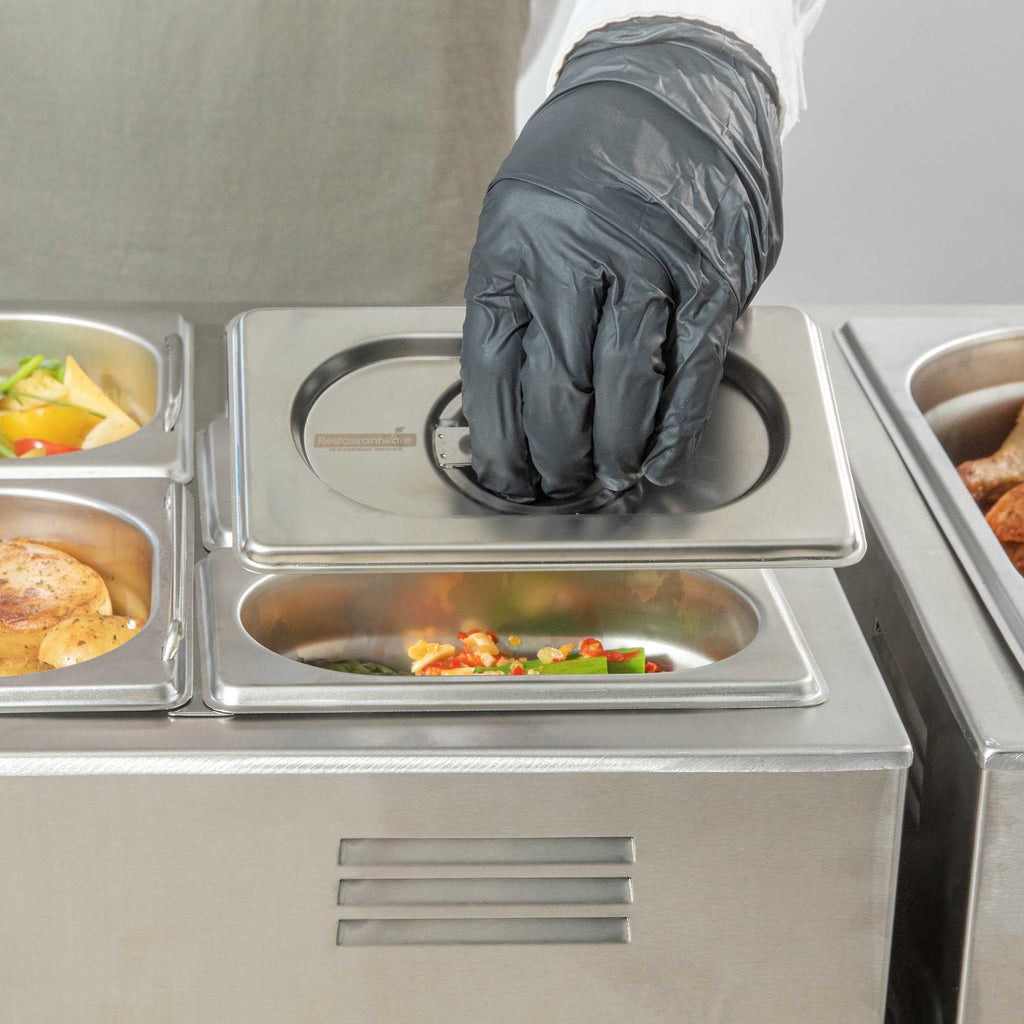 Met Lux Rectangle Stainless Steel Lid - Fits 1/9 Size Steam Table Pan - 1 count box