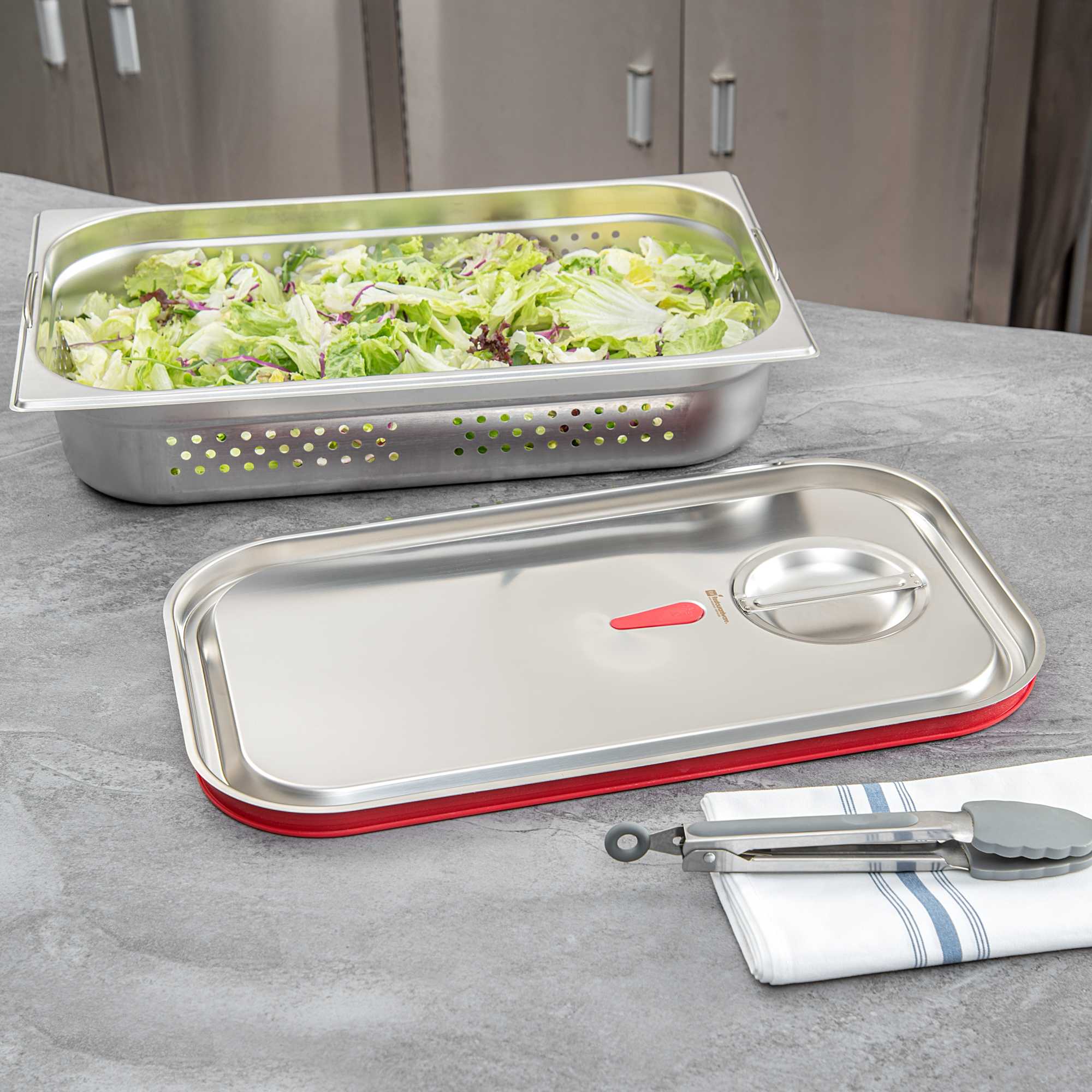 Met Lux Rectangle Stainless Steel Travel Lid - Fits Full Size Steam Table Pan - 1 count box