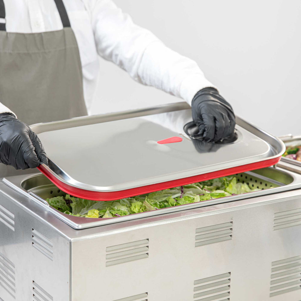 Met Lux Rectangle Stainless Steel Travel Lid - Fits Full Size Steam Table Pan - 1 count box