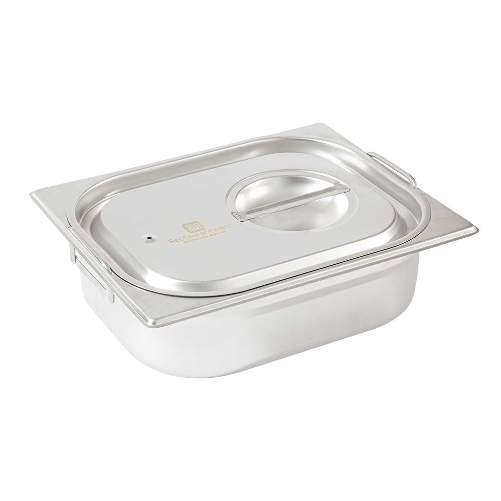 Met Lux Rectangle Stainless Steel Travel Lid - Fits 1/2 Size Steam Table Pan - 1 count box