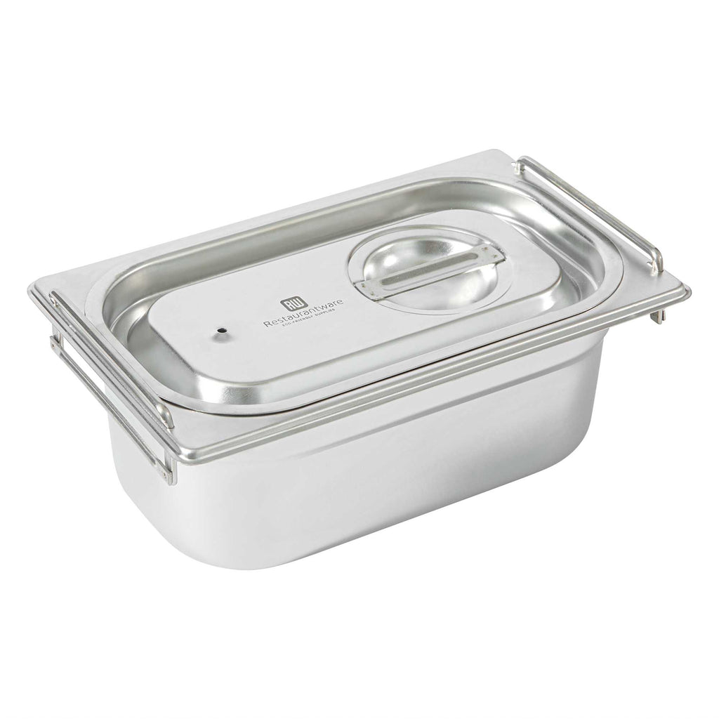 Met Lux Rectangle Stainless Steel Travel Lid - Fits 1/4 Size Steam Table Pan - 1 count box