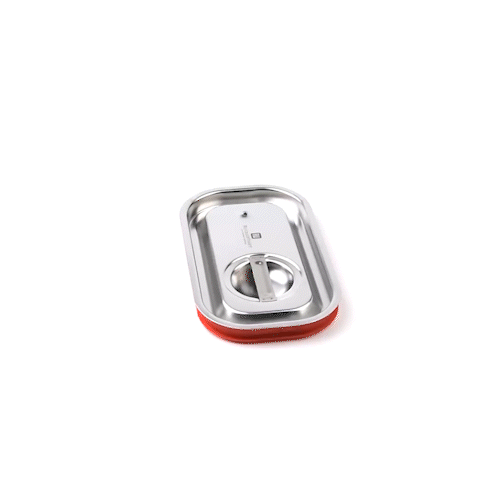 Met Lux Rectangle Stainless Steel Travel Lid - Fits 1/4 Size Steam Table Pan - 1 count box