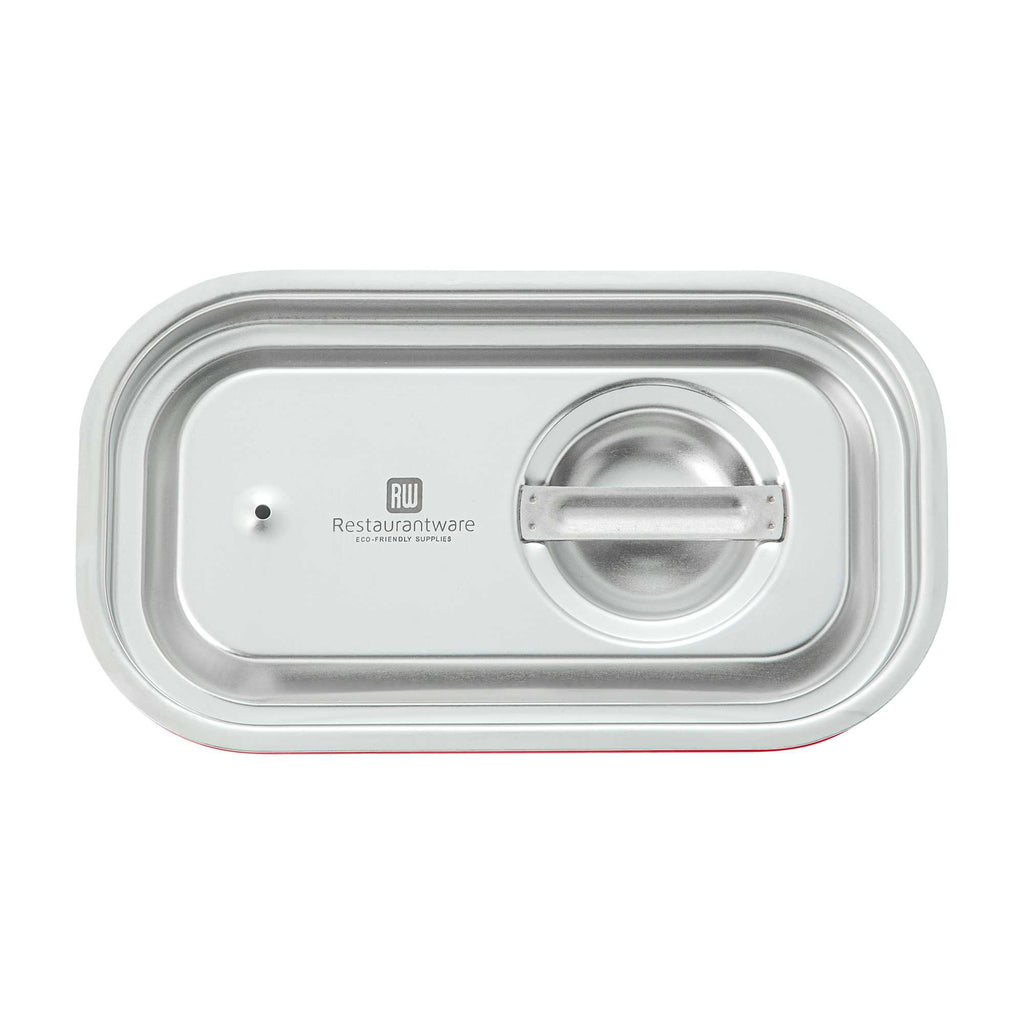 Met Lux Rectangle Stainless Steel Travel Lid - Fits 1/4 Size Steam Table Pan - 1 count box
