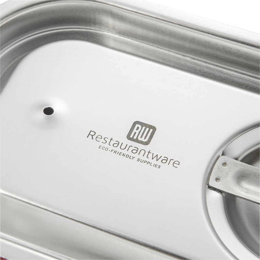 Met Lux Rectangle Stainless Steel Travel Lid - Fits 1/4 Size Steam Table Pan - 1 count box
