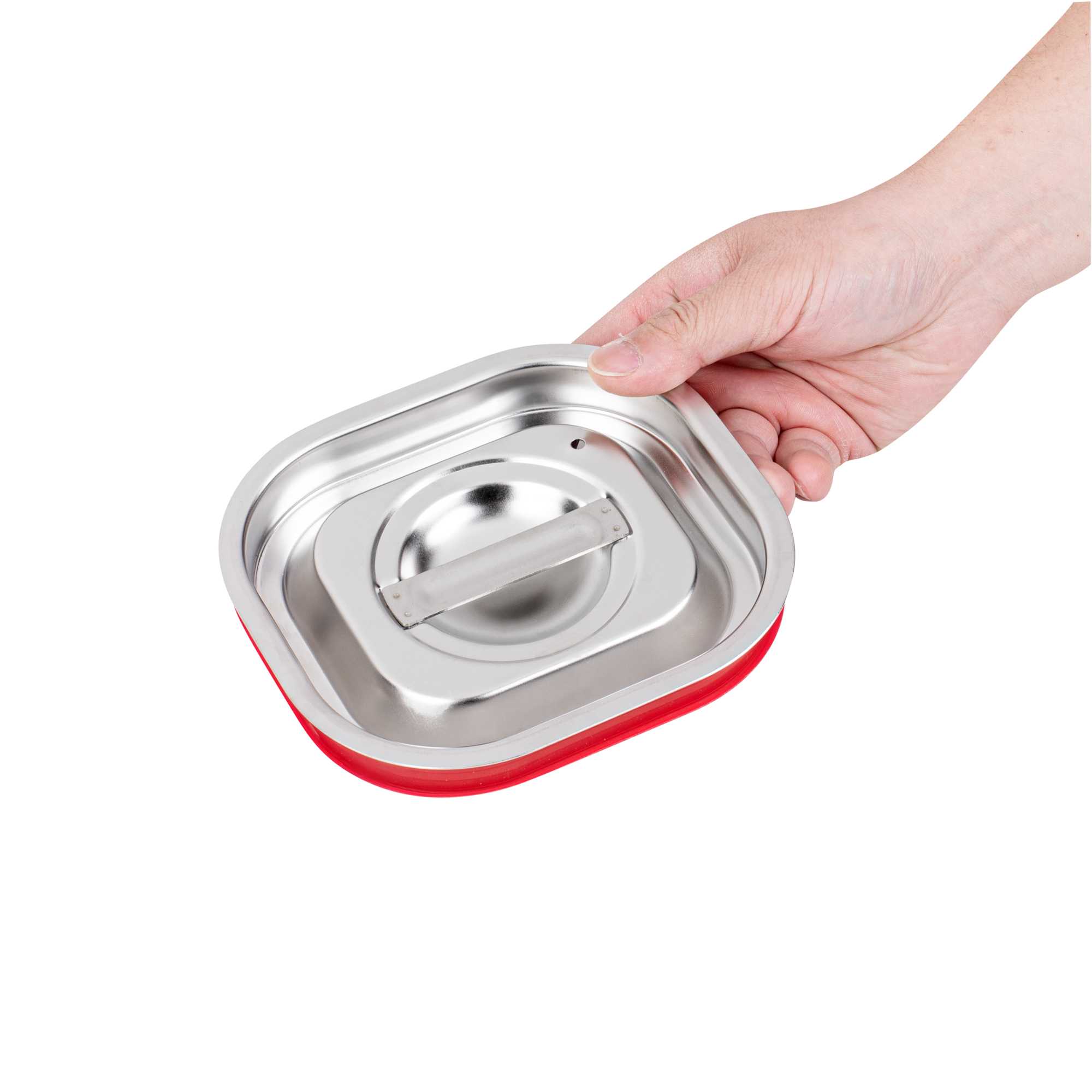 Met Lux Rectangle Stainless Steel Travel Lid - Fits 1/6 Size Steam Table Pan - 1 count box