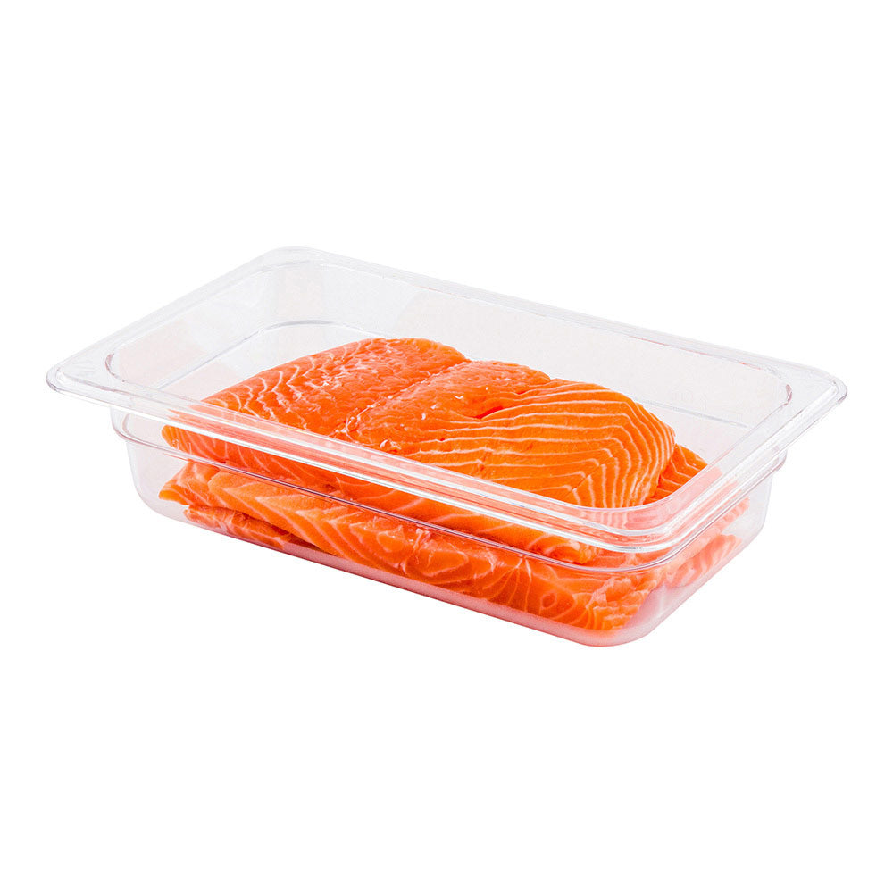 Met Lux Rectangle Clear Plastic 1/4 Size Cold Food Storage Container - 2.5" Depth - 1 count box