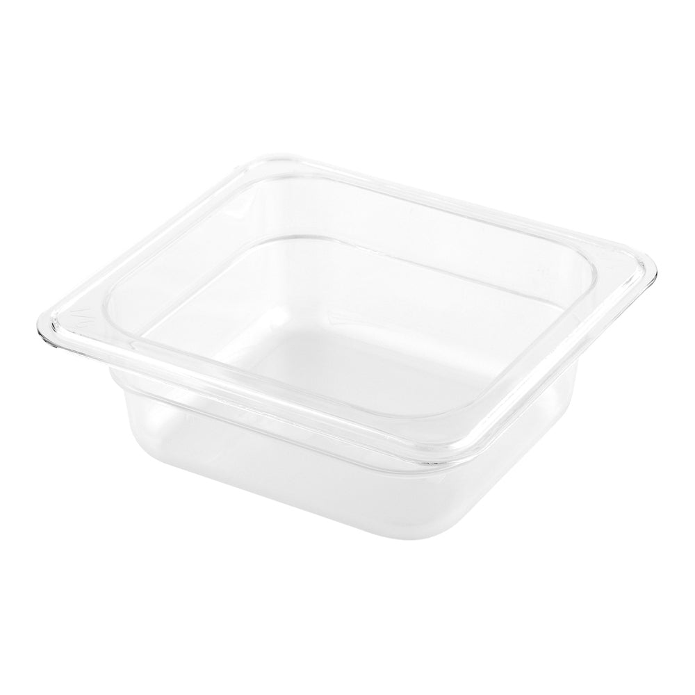 Met Lux Rectangle Clear Plastic 1/6 Size Cold Food Storage Container - 2.5" Depth - 1 count box