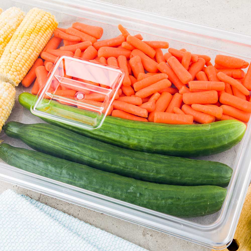 Met Lux Rectangle Clear Plastic Lid - Fits Full Size Cold Food Storage Container - 10 count box