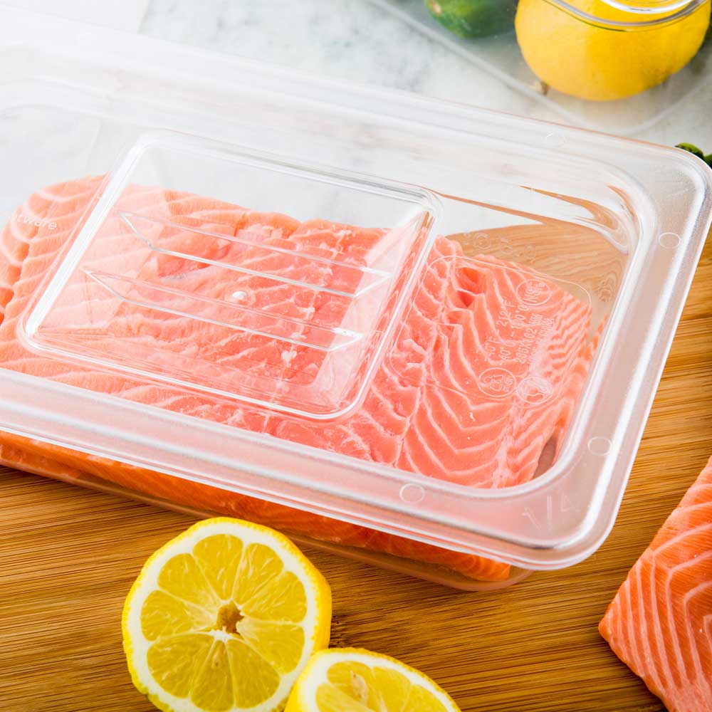 Met Lux Rectangle Clear Plastic Lid - Fits 1/4 Size Cold Food Storage Container - 10 count box