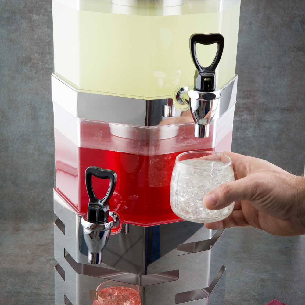 Met Lux 5L Pentagon Stainless Steel Additional Stackable Juice Dispenser - Body Not Included - 9" x 9" x 6 1/2" - 1 count box