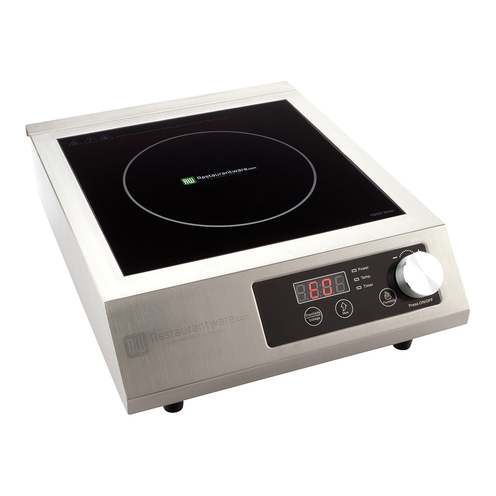 Kitchen tek Square Stainless Steel Heavy-Duty Induction Cooktop - 120V, 1800 Watts - 18 1/2" x 14 1/2" x 5 3/4" - 1 count box