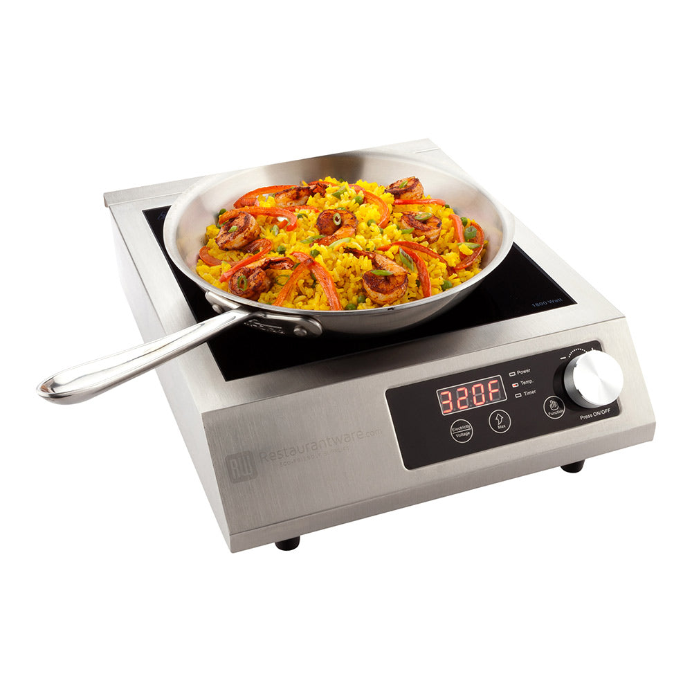 Kitchen tek Square Stainless Steel Heavy-Duty Induction Cooktop - 220V, 3500 Watts - 18 1/2" x 14 1/2" x 5 3/4" - 1 count box