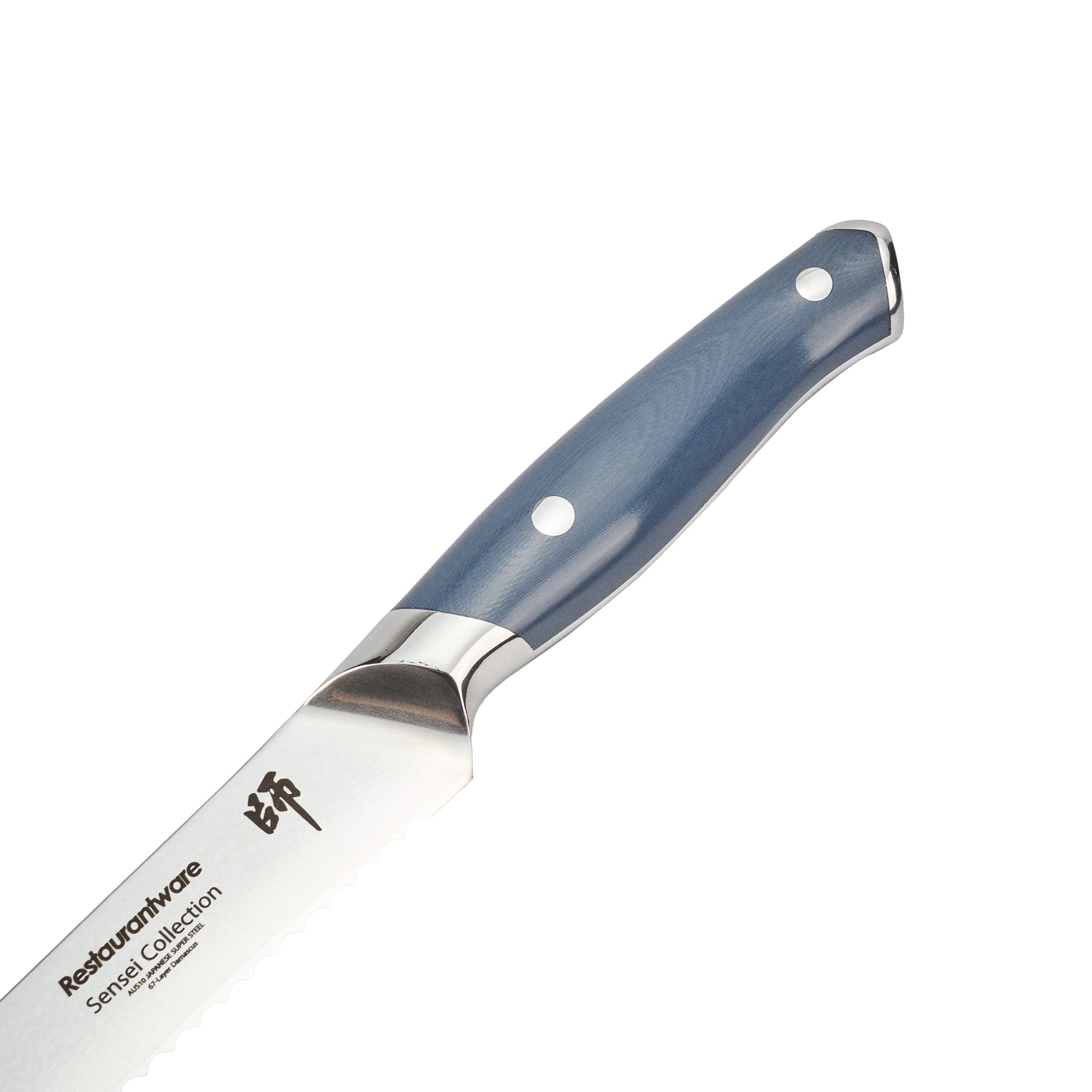 Sensei Blue Damascus Steel 8" Bread Knife - 1 count box