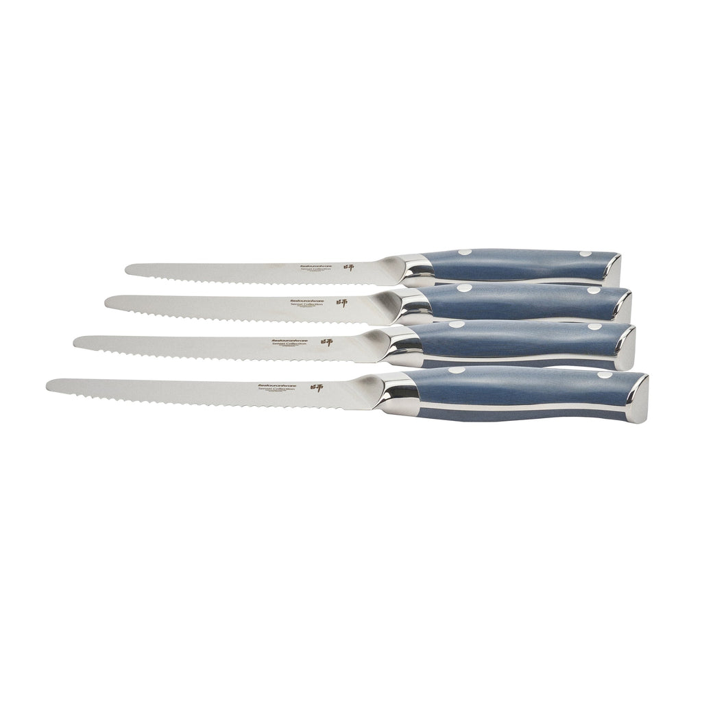 Sensei Blue Damascus Steel 5.5" Steak Knife - 4 count box