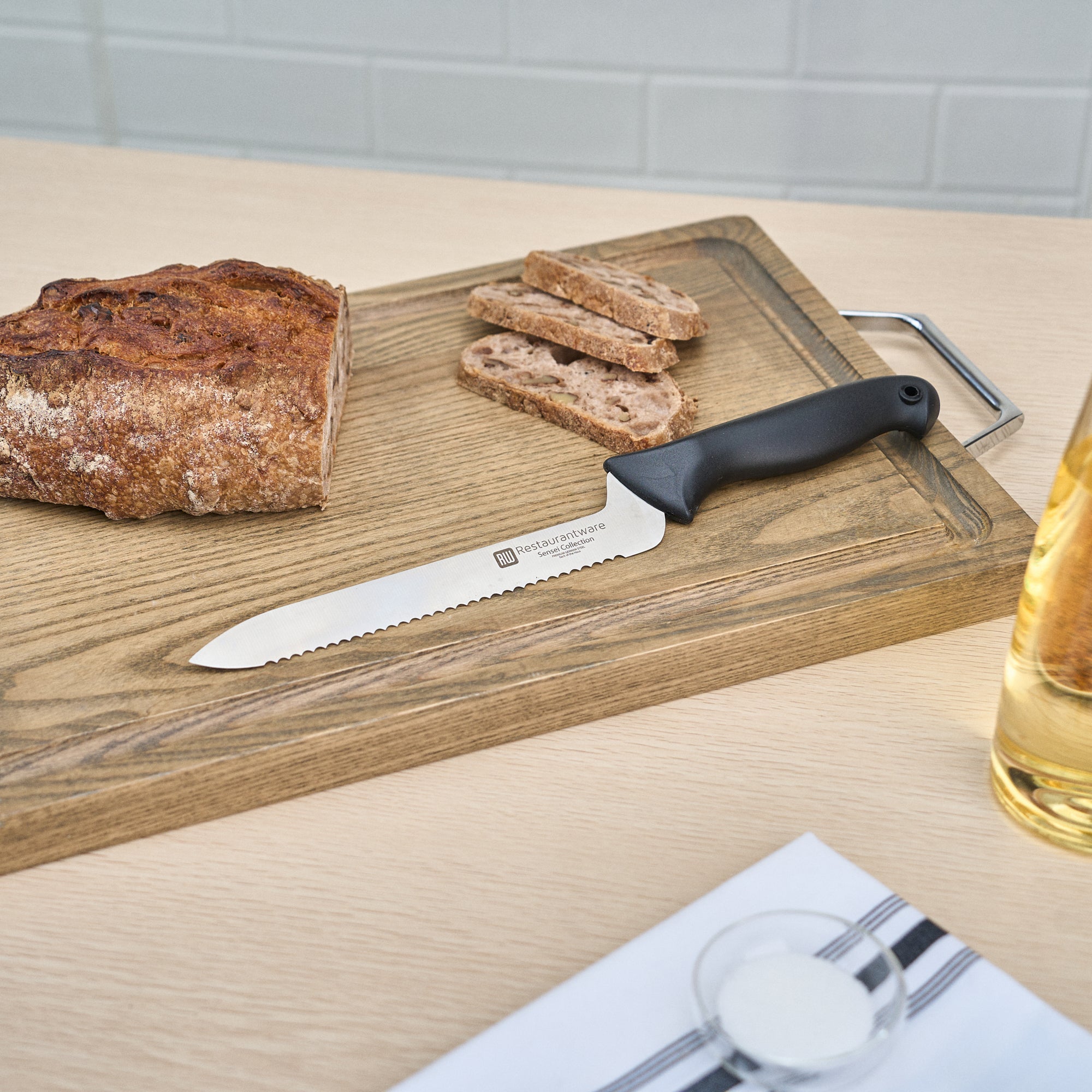 Sensei Back of the House German Steel 8" Offset Bread Knife - HACCP Protection - 1 count box
