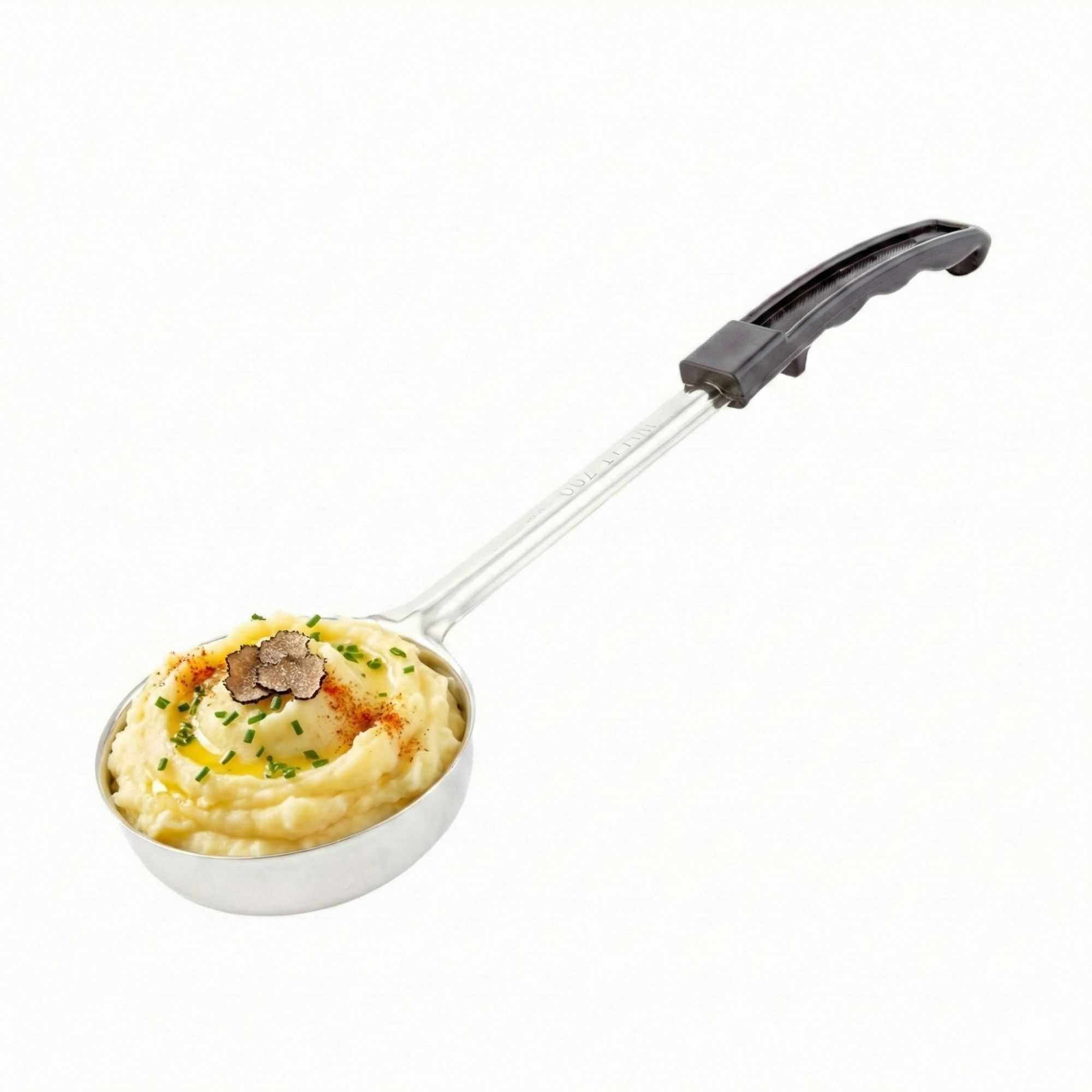 Met Lux 6 oz Stainless Steel Spoodle - Solid, with Black Handle - 1 count box