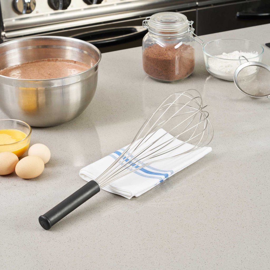 Met Lux Stainless Steel Piano Whisk - with Plastic Comfort Handle - 18" - 1 count box