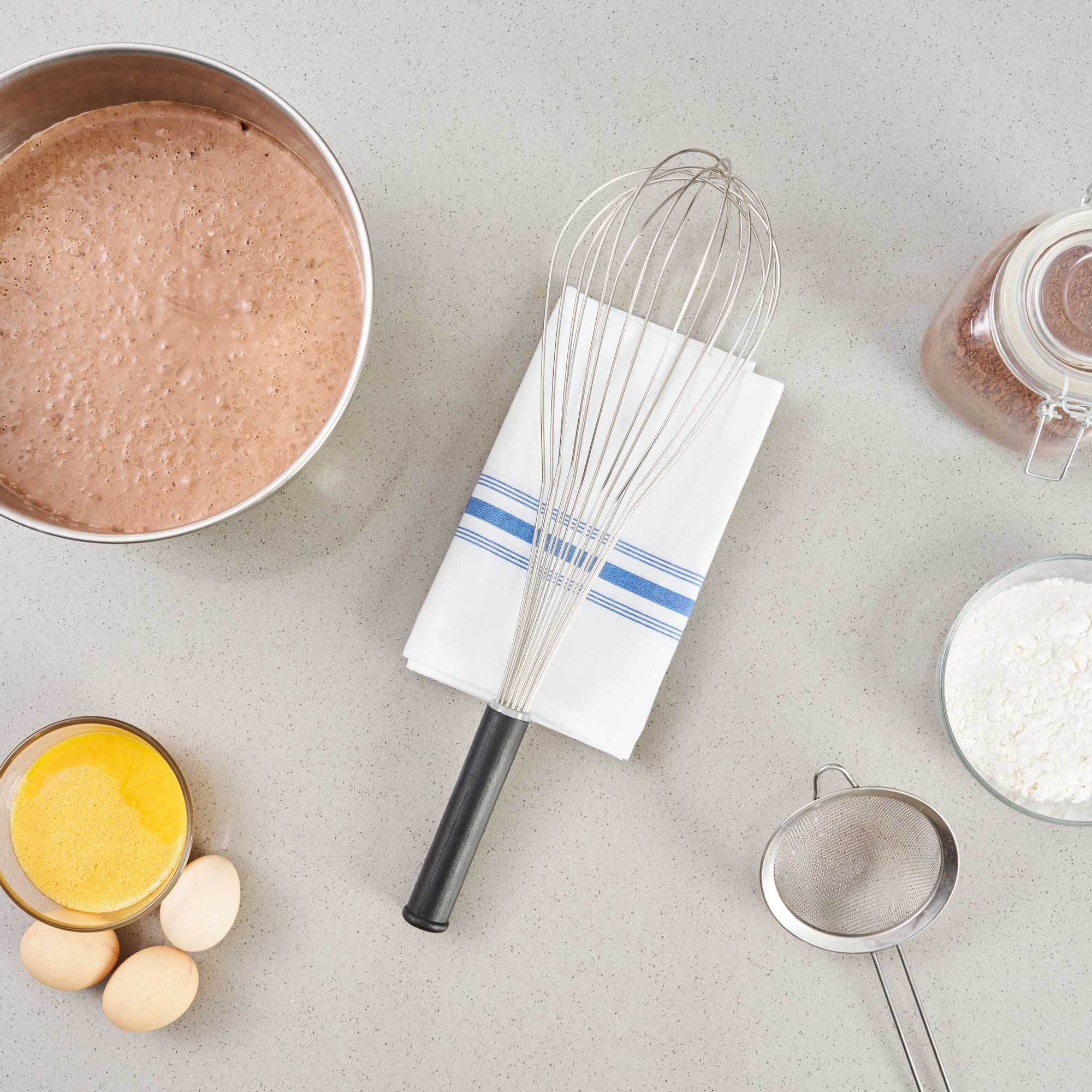 Met Lux Stainless Steel Piano Whisk - with Plastic Comfort Handle - 18" - 1 count box