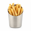 Met Lux Stainless Steel French Fry Cup - Tapered, Satin Finish - 3 1/2" x 4 1/2" - 1 count box