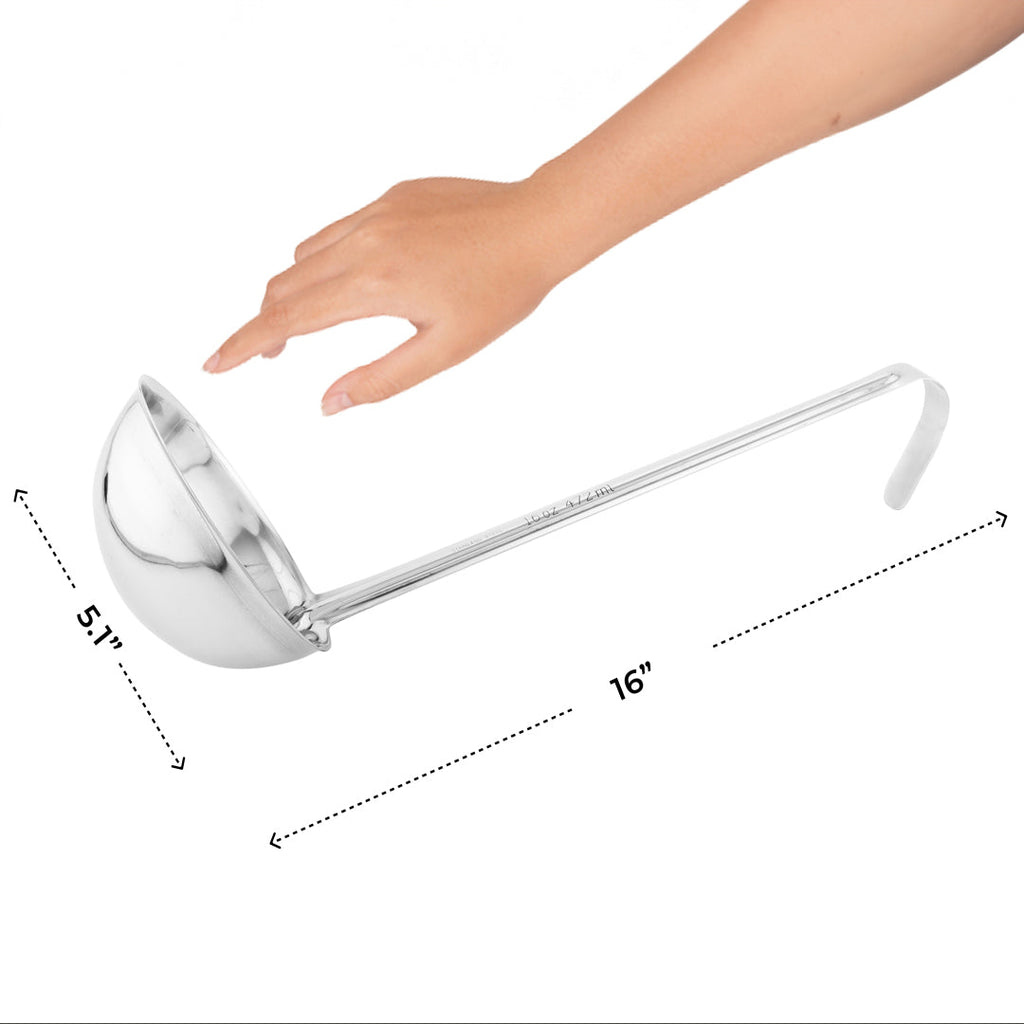Met Lux 16 oz Stainless Steel Serving Ladle - One-Piece - 1 count box