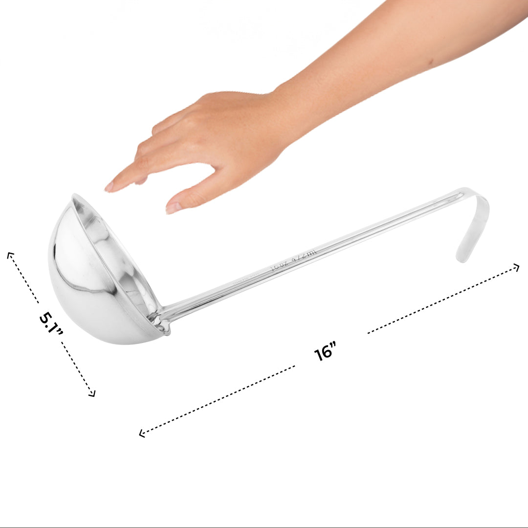 Met Lux 16 oz Stainless Steel Serving Ladle - One-Piece - 1 count box