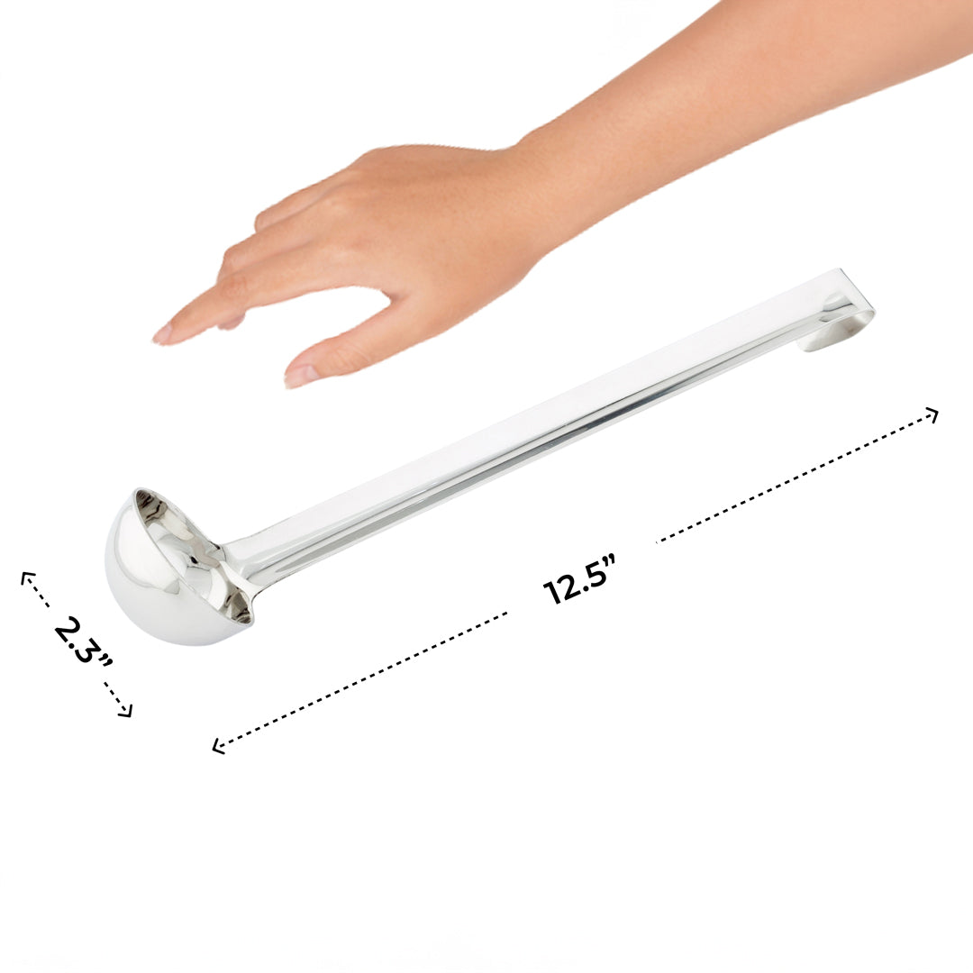 Met Lux 2 oz Stainless Steel Heavy-Duty Serving Ladle - One-Piece - 1 count box