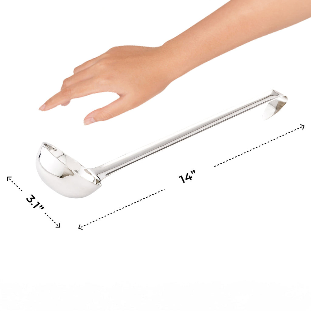 Met Lux 4 oz Stainless Steel Heavy-Duty Serving Ladle - One-Piece - 1 count box