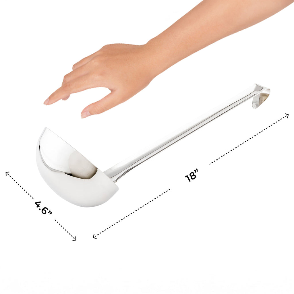 Met Lux 12 oz Stainless Steel Heavy-Duty Serving Ladle - One-Piece - 1 count box