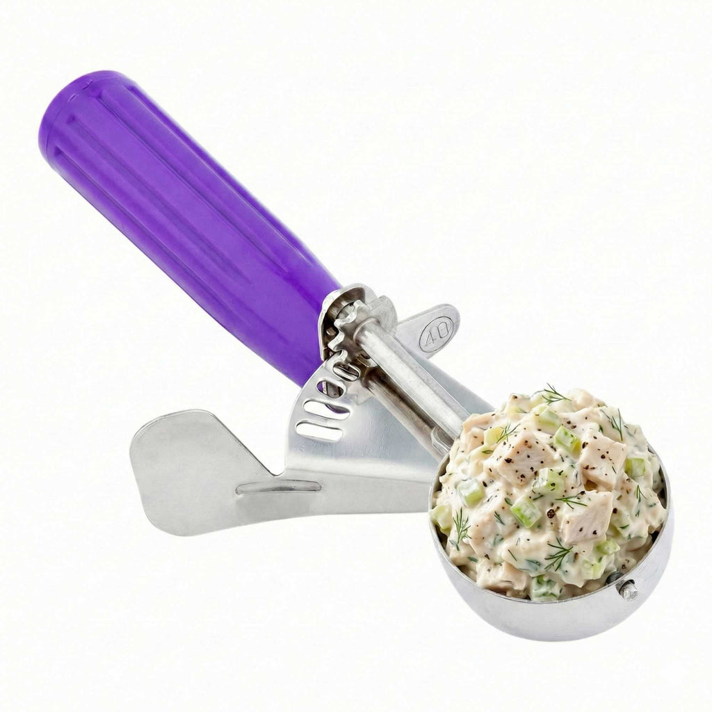 Met Lux 0.8 oz Stainless Steel #40 Portion Scoop - with Orchid Handle - 1 count box
